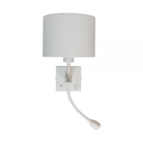 Wandlamp wit 3W flex "Quad" USB exclusief kap - ART DELIGHT