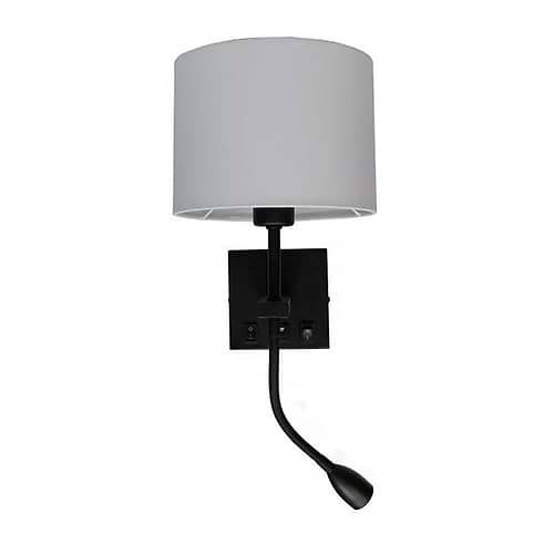 Wandlamp zwart 3W flex "Quad" USB exclusief kap  - ART DELIGHT