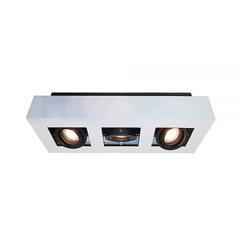 Plafondlamp/opbouwspot wit-zwart 3-lichts "Bosco" 36x14xH8