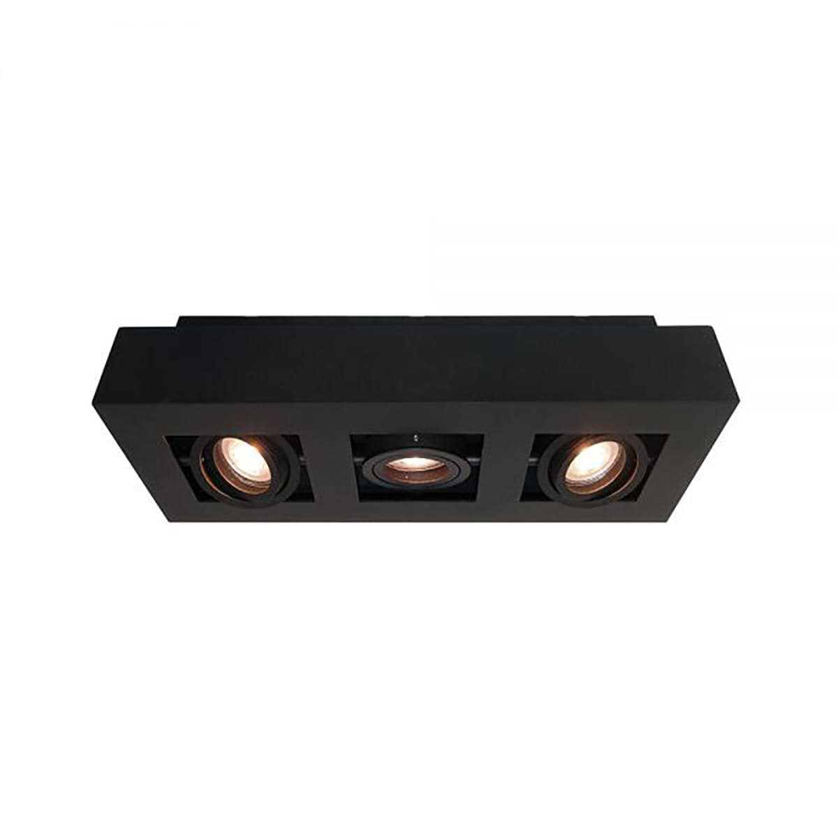 Plafondlamp/opbouwspot zwart 3-lichts "Bosco" 36x14xH8