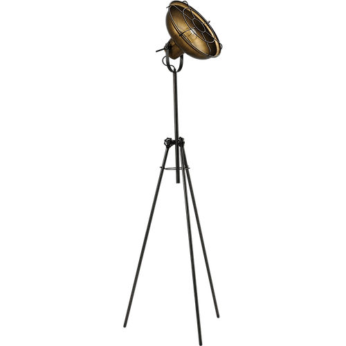 Industriële vloerlamp di Panna tripod zwart lampenkap 36cm