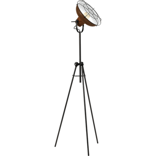 Industriële vloerlamp di Panna tripod zwart lampenkap 36cm