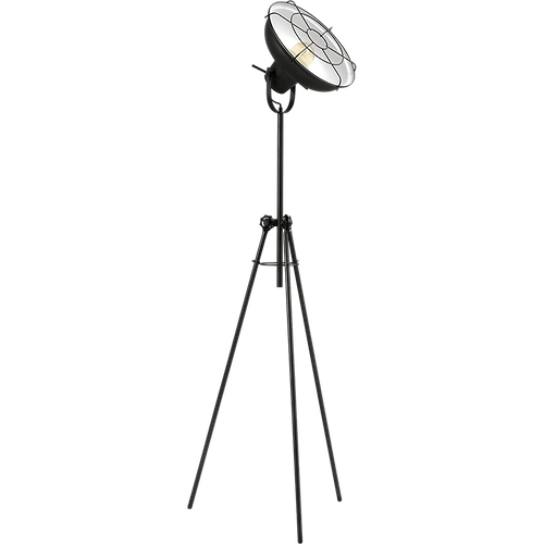 Industriële vloerlamp di Panna tripod zwart lampenkap 36cm