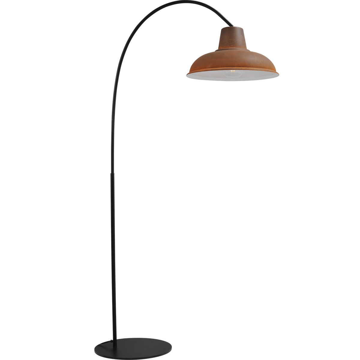 Industriële vloerlamp di Panna arch zwart hoogte 186cm