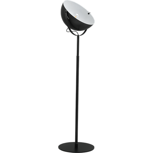 Industriële vloerlamp Larino Bow hoogte 175cm Ø40cm gunmetal