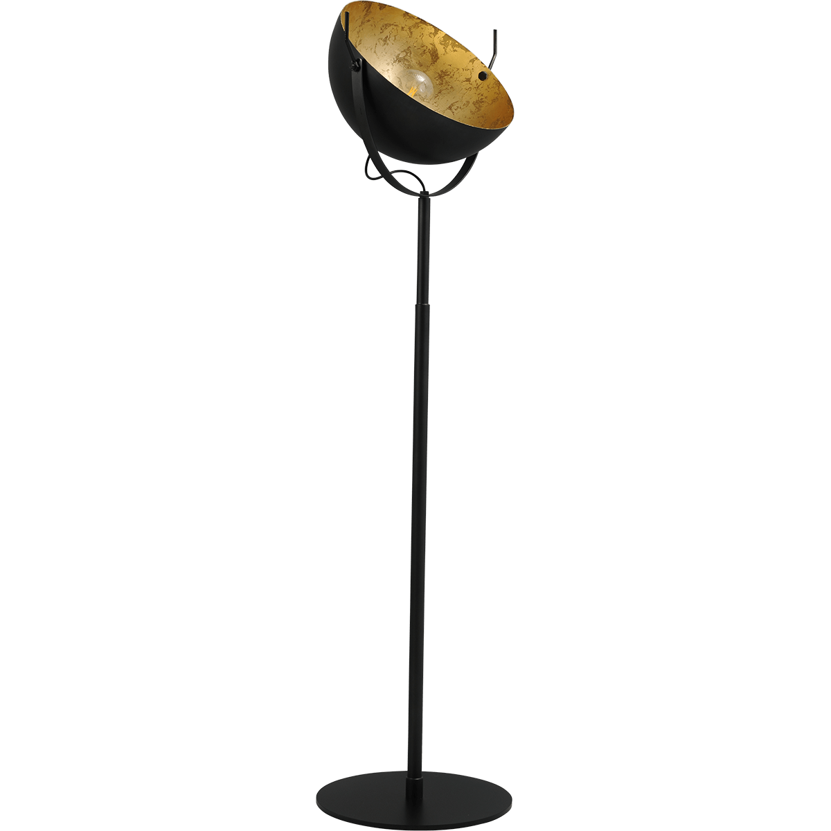 Industriële vloerlamp Larino Bow hoogte 175cm Ø40cm gunmetal