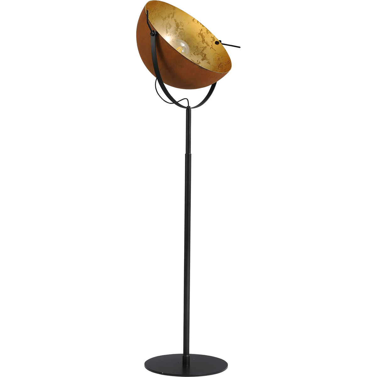 Industriële vloerlamp Larino Bow hoogte 180cm Ø50cm roest