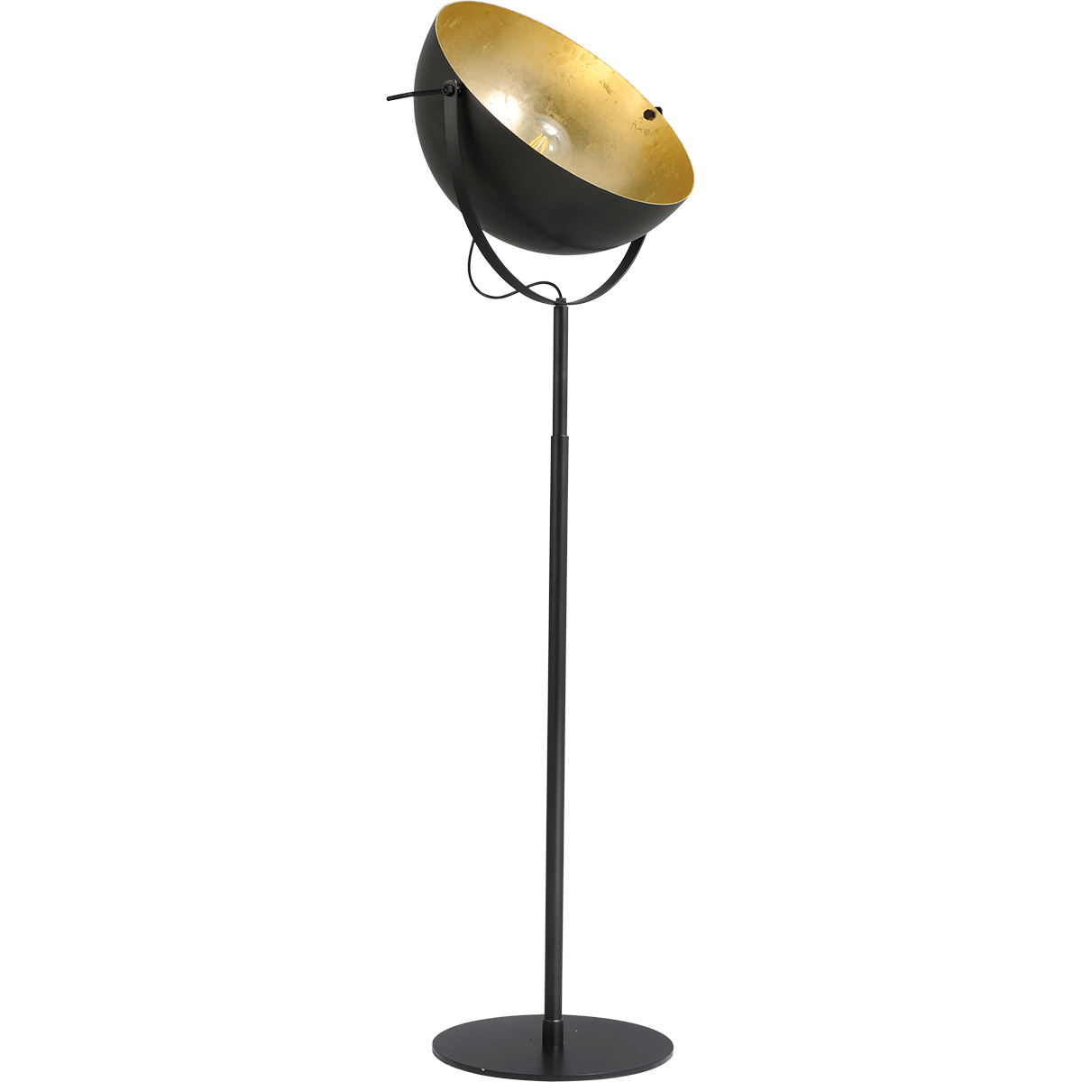 Industriële vloerlamp Larino Bow hoogte 180cm Ø50cm gunmetal