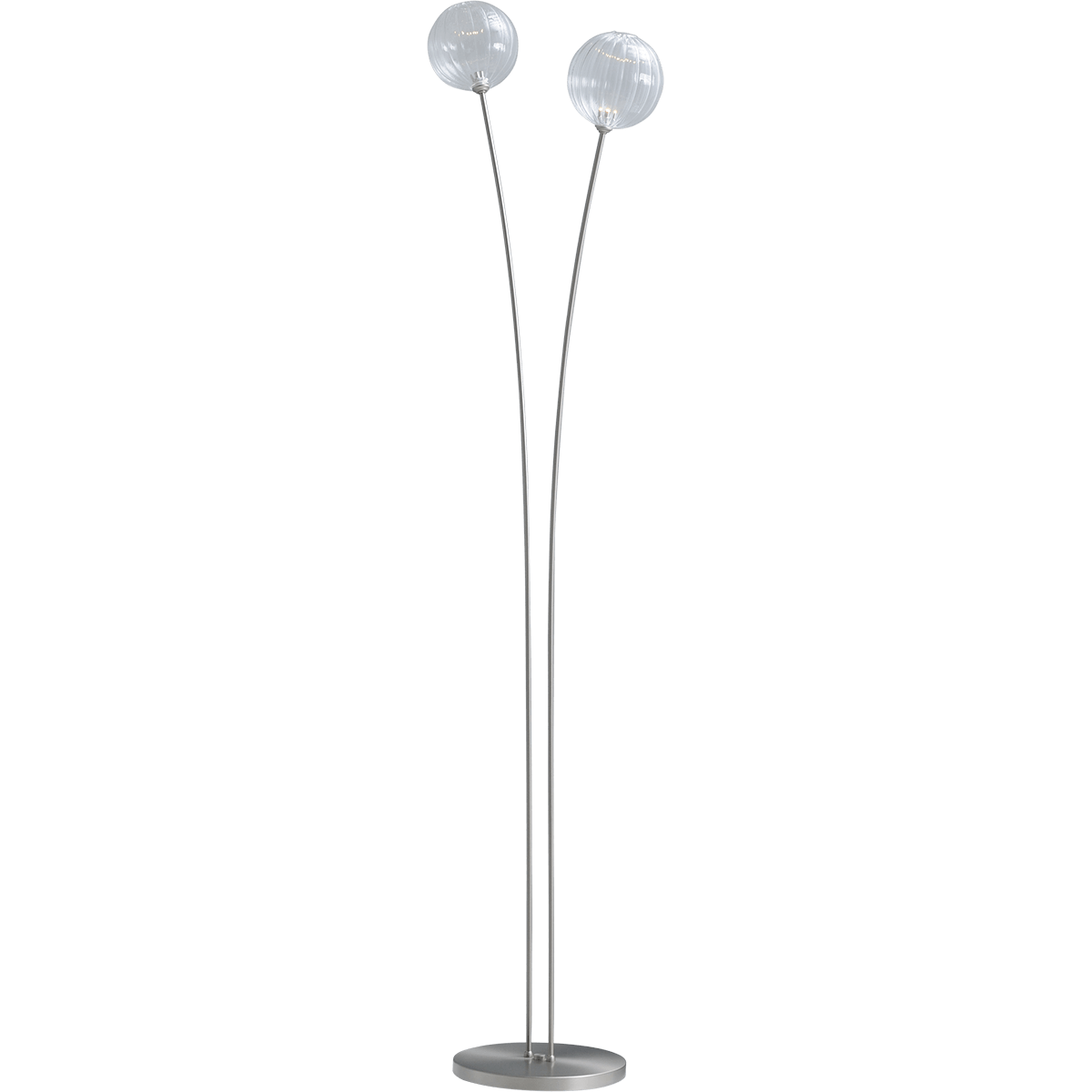 Vloerlamp Bocca nikkel 2-lichts hoogte 180cm DTW