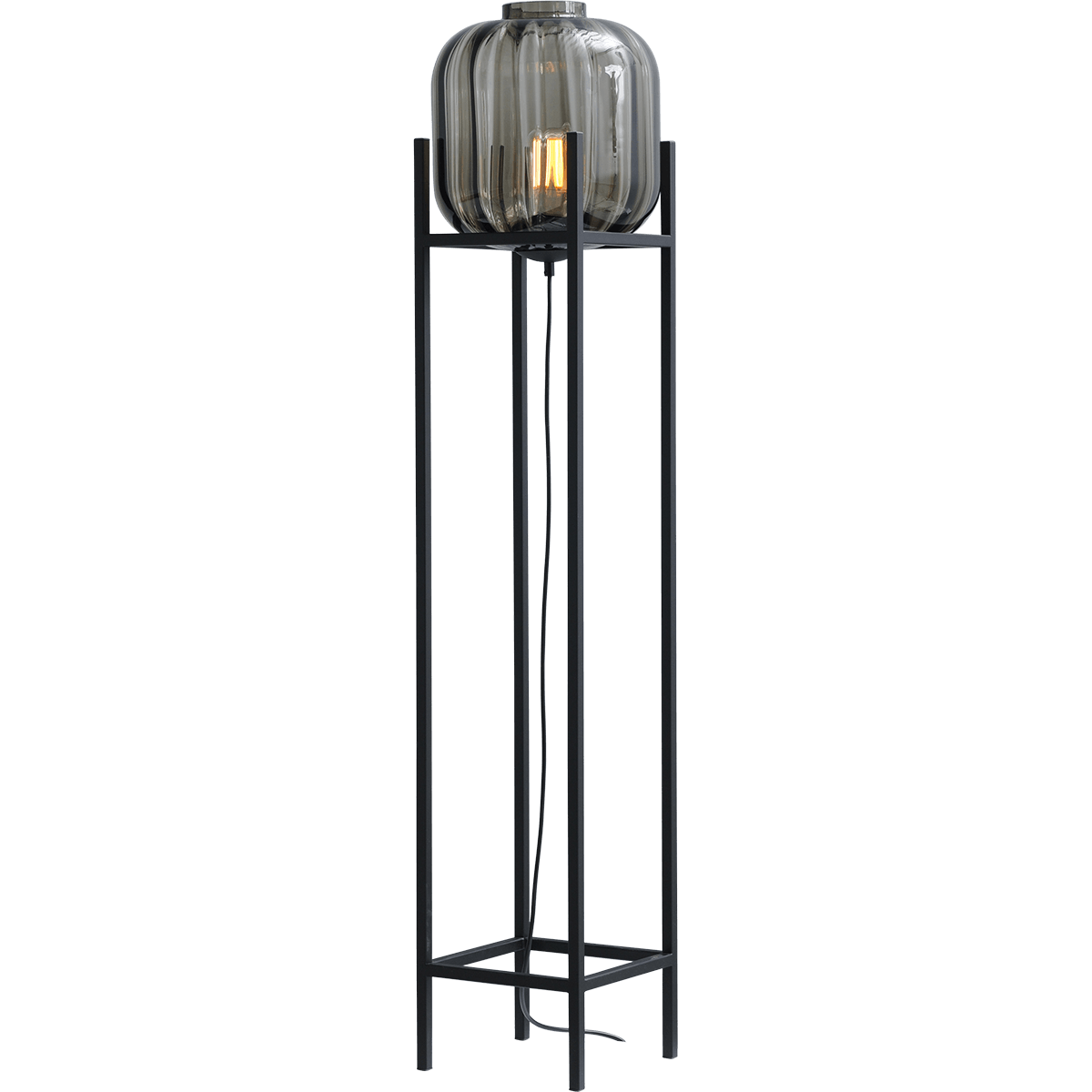 Vloerlamp "Lett Rib" zwart hoogte 138cm