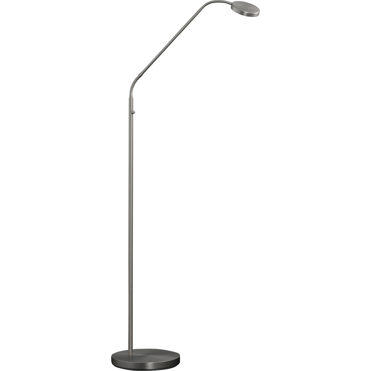 Vloerlamp Big Denia Flex - mat nikkel - hoogte 150 cm - max wattage 9 - 1400 lumen - 2700-2200 kelvin - inclusief push-dimmer - MASTERLIGHT