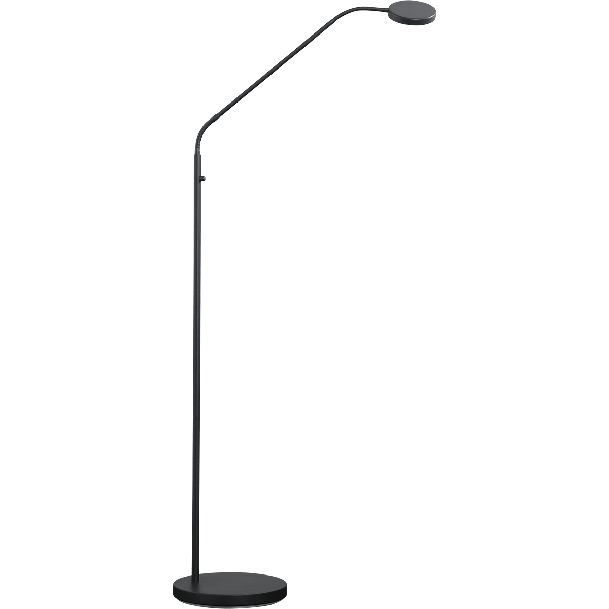 Vloerlamp Big Denia Flex - zwart nikkel - hoogte 150 cm - max wattage 9 - 1400 lumen - 2700-2200 kelvin - inclusief push-dimmer - MASTERLIGHT