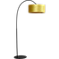 Vloerlamp Arch black - mat zwart - hoogte 183 cm - breedte 88 cm inclusief gele lampenkap - Artik yellow 52/52/25 cm - uit/aan schakelaar - MASTERLIGHT