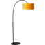 Vloerlamp Arch black - mat zwart - hoogte 183 cm - breedte 88 cm inclusief gele lampenkap - Artik mais 52/52/25 cm - uit/aan schakelaar - MASTERLIGHT
