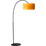 Vloerlamp Arch black - mat zwart - hoogte 183 cm - breedte 88 cm inclusief gele lampenkap - Artik mais 52/52/25 cm - uit/aan schakelaar - MASTERLIGHT