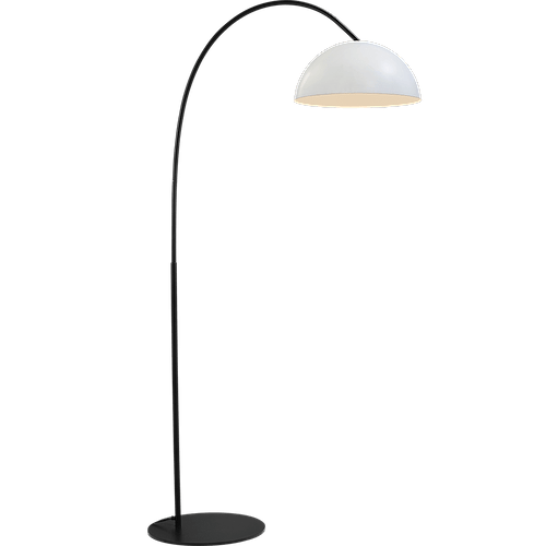 Industriële vloerlamp Larino arch hoogte 186cm Ø40cm wit