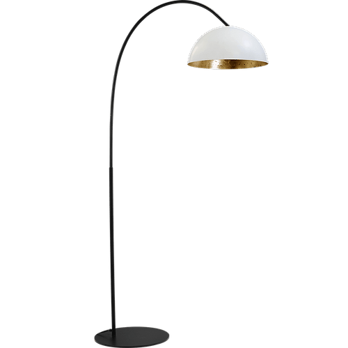 Industriële vloerlamp Larino arch hoogte 186cm Ø40cm wit