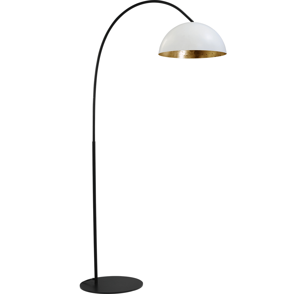 Industriële vloerlamp Larino arch hoogte 186cm Ø40cm wit