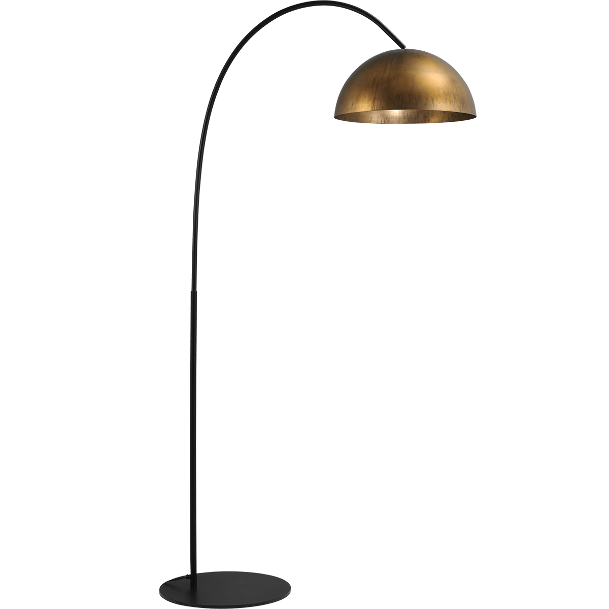 Industriële vloerlamp Larino arch hoogte 186cm Ø40cm antiek br