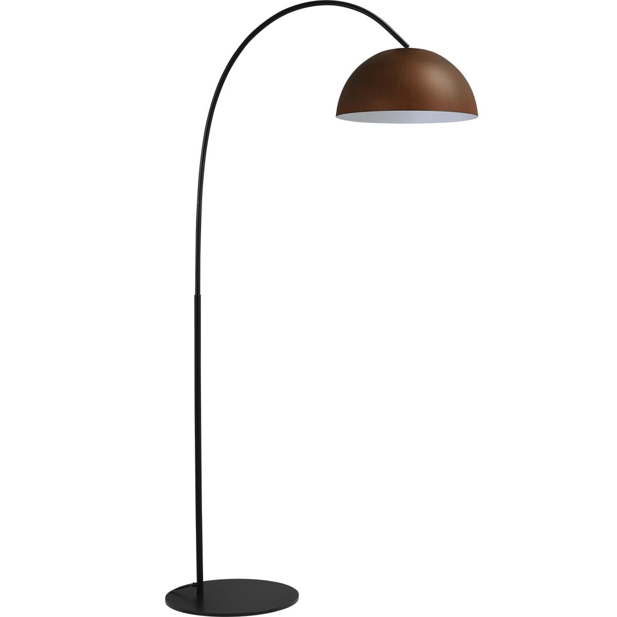 Industriële vloerlamp Larino arch hoogte 186cm Ø40cm roest