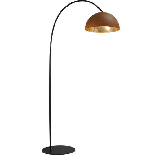 Industriële vloerlamp Larino arch hoogte 186cm Ø40cm roest