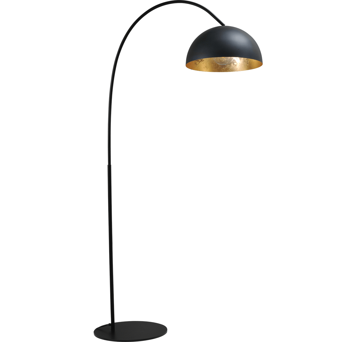 Industriële vloerlamp Larino arch hoogte 186cm Ø40cm gunmetal