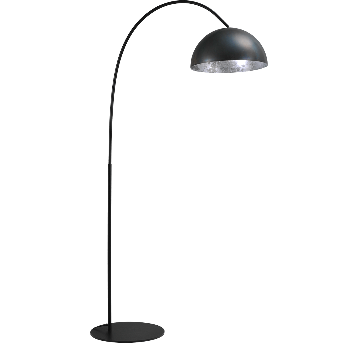 Industriële vloerlamp Larino arch hoogte 186cm Ø40cm gunmetal