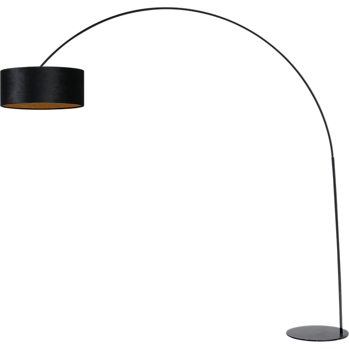 Vloerlamp - booglamp - Arch XXL matt black - mat zwart - hoogte 223 cm - breedte 217 cm - inclusief zwarte lampenkap - Artik black - mat zwart - 52/52/25 cm - uit/aan schakelaar - MASTERLIGHT