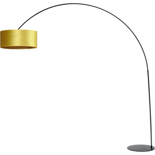 Vloerlamp - booglamp - Arch XXL matt black - mat zwart - hoogte 223 cm - breedte 217 cm - inclusief oker gele lampenkap - Artik oker 52/52/25 cm - uit/aan schakelaar - MASTERLIGHT