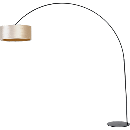 Vloerlamp - booglamp - Arch XXL matt black - mat zwart - hoogte 223 cm - breedte 217 cm - inclusief zandkleurige lampenkap - Artik sand 52/52/25 cm - uit/aan schakelaar - MASTERLIGHT