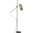 Vloerlamp Quinto 1-lichts hoogte 161cm mat zwart met zwarte glazen kap