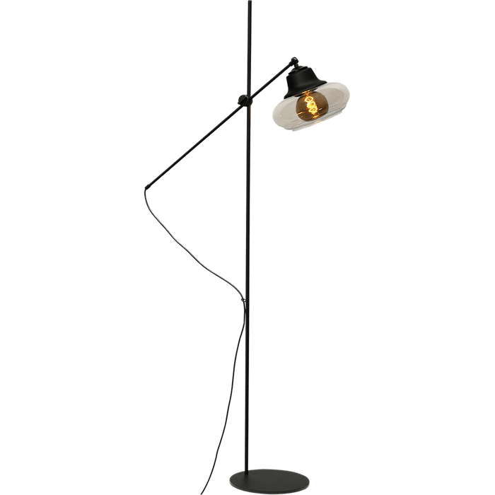 Vloerlamp Opaco 1-lichts hoogte 161cm mat zwart + glas smoke 62270-05-3 - MASTERLIGHT