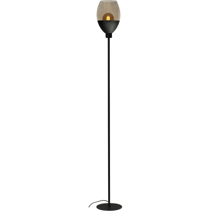 Vloerlamp Opaco 1-lichts zwart hoogte 179cm + glas smoke 62270-05-4 - MASTERLIGHT