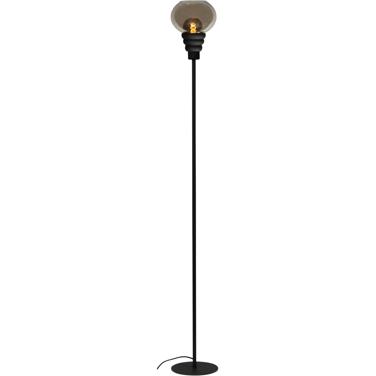Vloerlamp Opaco 1-lichts zwart hoogte 176cm + glas smoke 62270-05-6 - MASTERLIGHT
