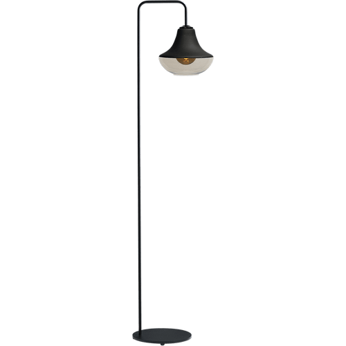 Vloerlamp Opaco1-lichts zwart hoogte 152cm - downlight glas smoke Ø24x20cm - MASTERLIGHT