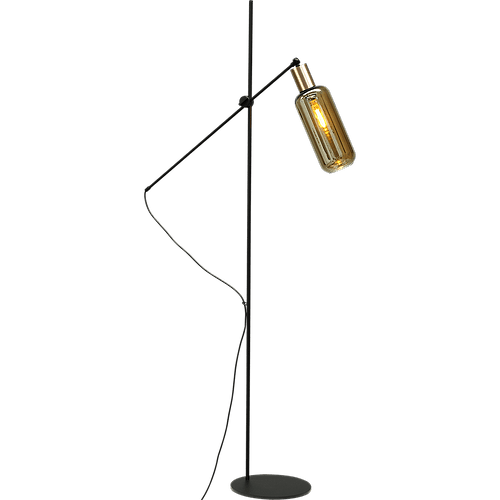 Vloerlamp Bounty 1-lichts hoogte 161cm - mat zwart/mat goud - + glas smoke 62260-05-5 - MASTERLIGHT