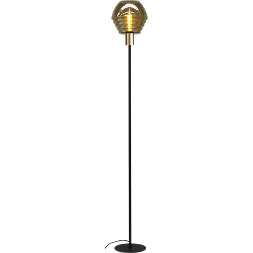 Vloerlamp Bounty 1-lichts zwart/mat goud hoogte 175cm - 1x E27 - + glas smoke 62260-05-8 - MASTERLIGHT