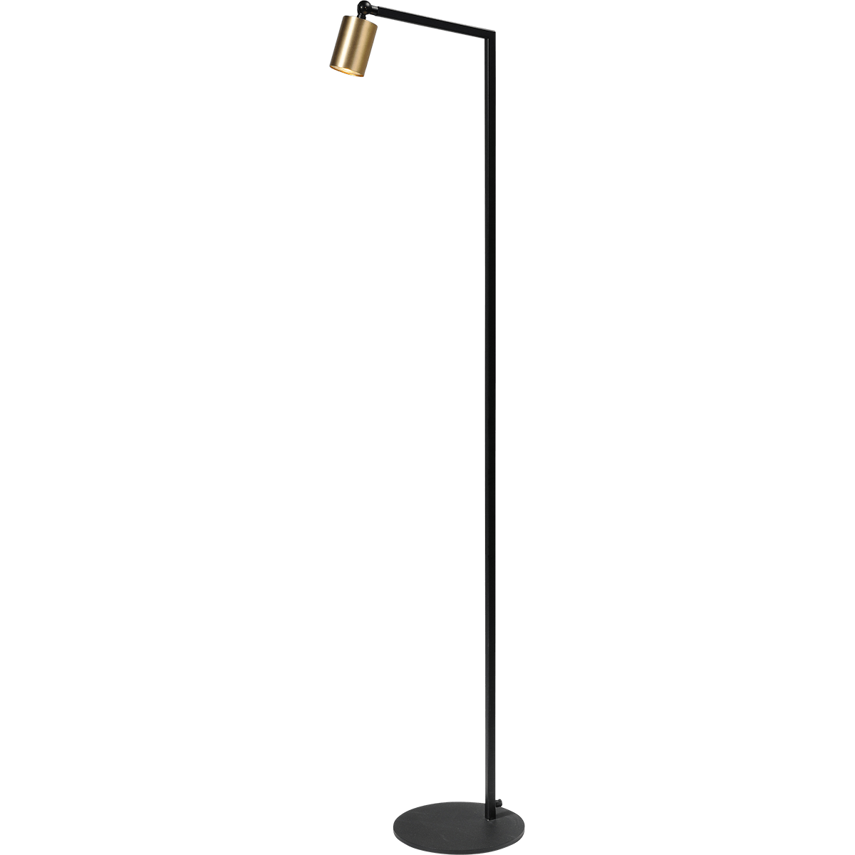 Vloerlamp Bounce 1-lichts - mat zwart/mat goud - hoogte 135cm - 1x GU10 - MASTERLIGHT - exclusief lichtbron - MASTERLIGHT