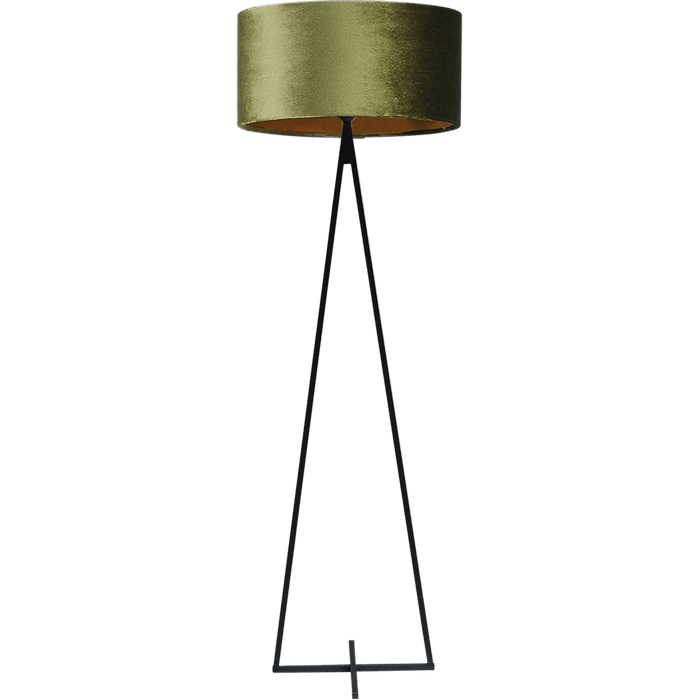 Vloerlamp Cross Triangle zwart structuur hoogte 158cm inclusief groene lampenkap Artik green 52/52/25 - MASTERLIGHT
