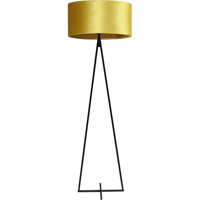 Vloerlamp Cross Triangle zwart structuur hoogte 158cm inclusief gele lampenkap Artik yellow 52/52/25 - MASTERLIGHT