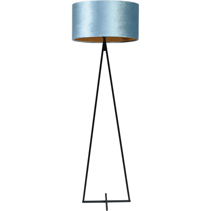 Vloerlamp Cross Triangle zwart structuur hoogte 158cm inclusief blauwe lampenkap Artik blue 52/52/25 - MASTERLIGHT