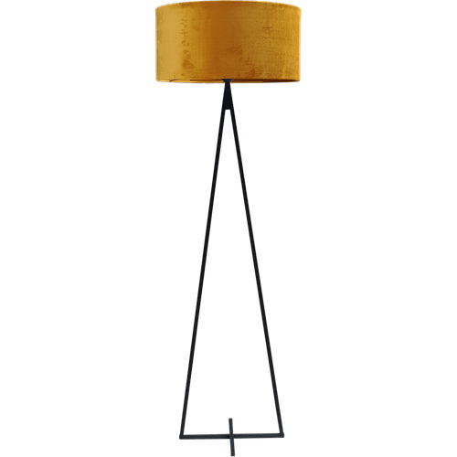 Vloerlamp Cross Triangle zwart structuur hoogte 158cm inclusief maiskleurige lampenkap Artik mais 52/52/25 - MASTERLIGHT