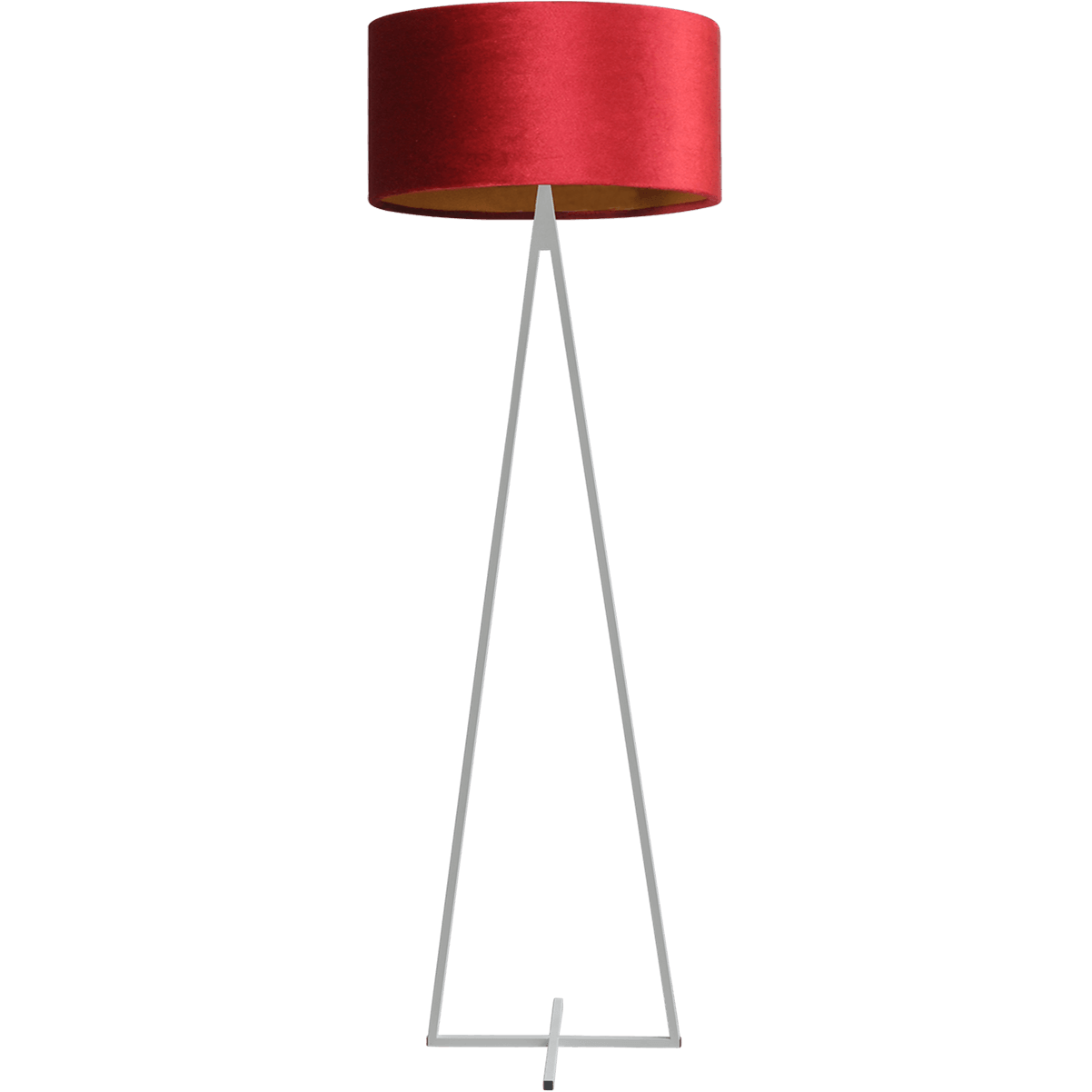 Vloerlamp Cross Triangle wit structuur hoogte 158cm inclusief rode lampenkap Artik red 52/52/25 - MASTERLIGHT