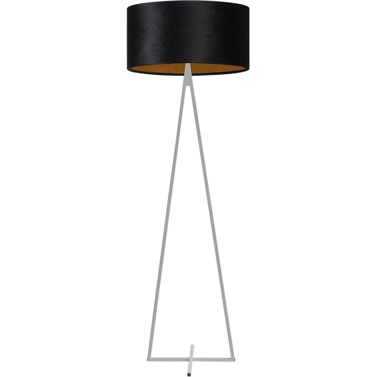 Vloerlamp Cross Triangle wit structuur hoogte 158cm inclusief zwarte lampenkap Artik black 52/52/25 - MASTERLIGHT