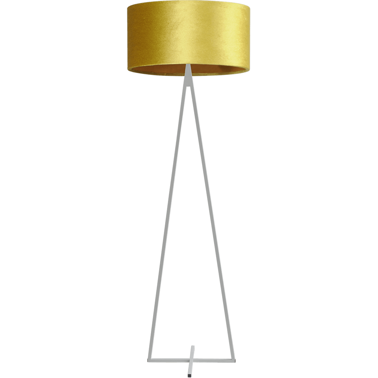 Vloerlamp Cross Triangle wit structuur hoogte 158cm inclusief gele lampenkap Artik oker 52/52/25 - MASTERLIGHT