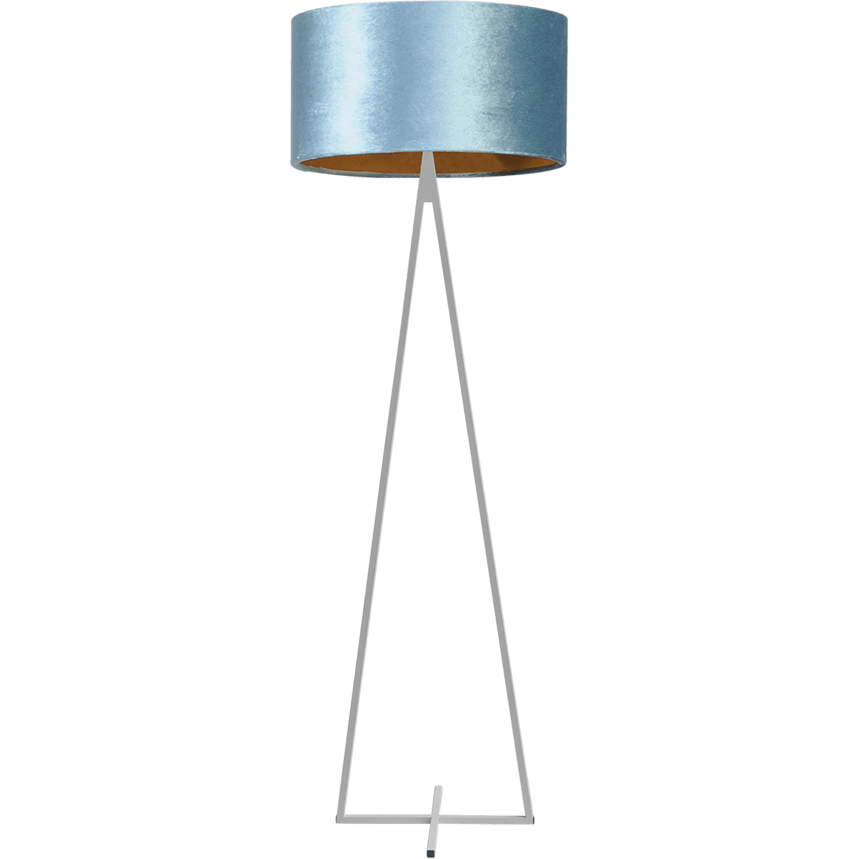 Vloerlamp Cross Triangle wit structuur hoogte 158cm inclusief blauwe lampenkap Artik blue 52/52/25 - MASTERLIGHT