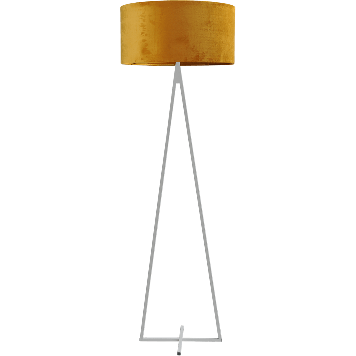 Vloerlamp Cross Triangle wit structuur hoogte 158cm inclusief maiskleurige lampenkap Artik mais 52/52/25 - MASTERLIGHT