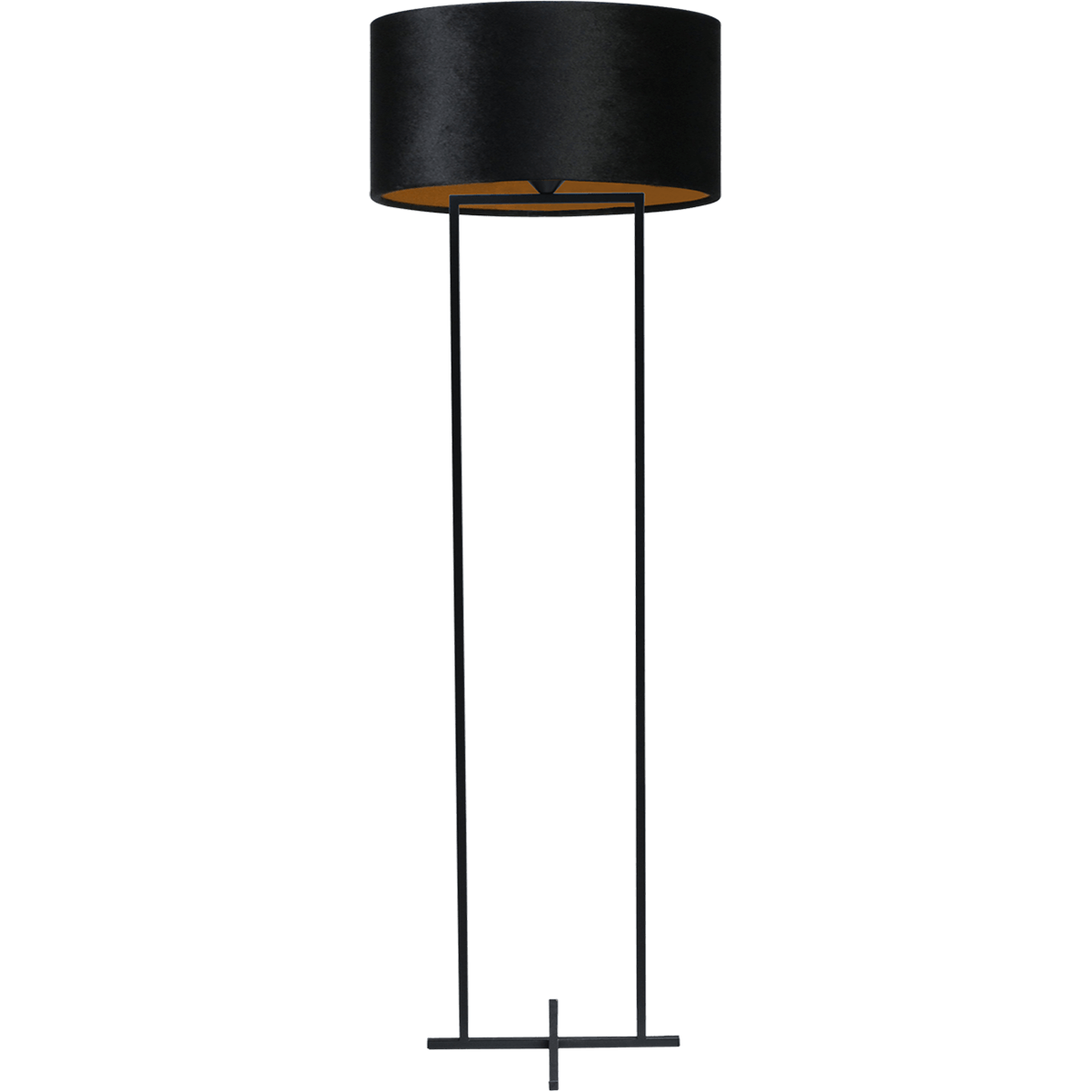 Vloerlamp Cross Rectangle zwart structuur hoogte 158cm inclusief zwarte lampenkap Artik black 52/52/25 - MASTERLIGHT