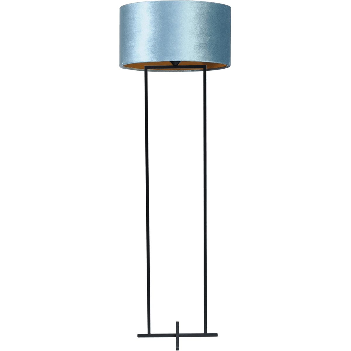 Vloerlamp Cross Rectangle zwart structuur hoogte 158cm inclusief blauwe lampenkap Artik blue 52/52/25 - MASTERLIGHT