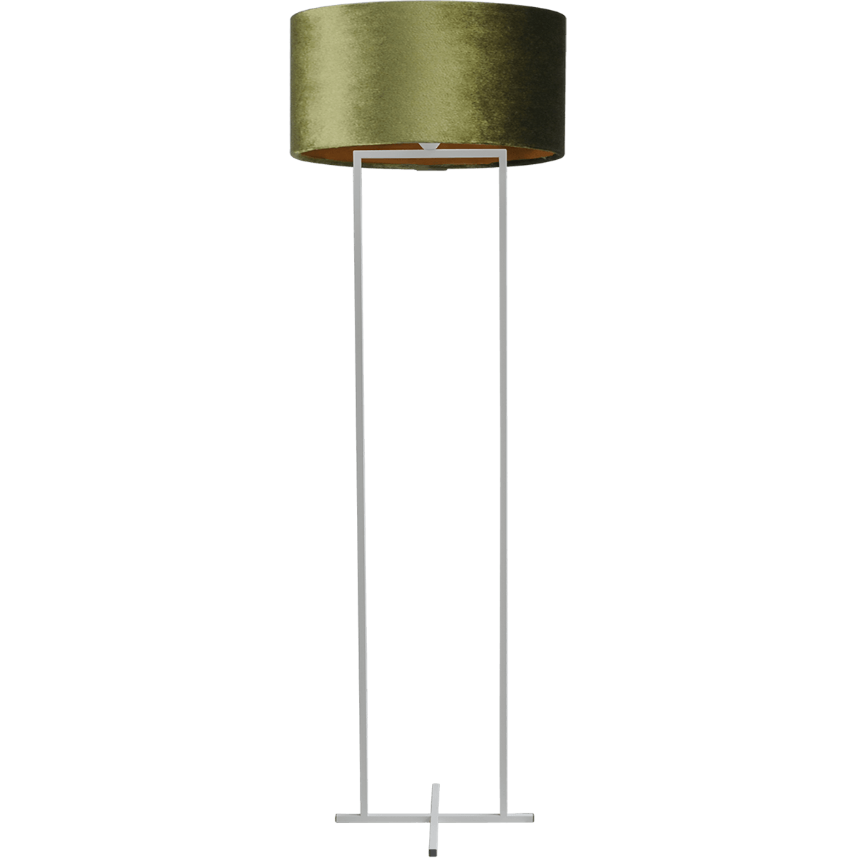 Vloerlamp Cross Rectangle wit structuur hoogte 158cm inclusief groene lampenkap Artik green 52/52/25 - MASTERLIGHT